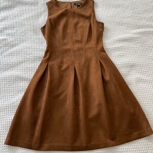 Roz & Ali Brown Suede Sleeveless Dress